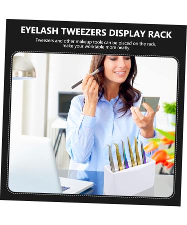 Beaupretty 6 Tweezers Display Stand Show Rack with Cover Blue Hair Accessories Wedding Travel Accesories Irish Accessories for Women Tweezers Rack Storage Rack Eyelash White Plastic 15x6.2cm White - Buy Online on GoSupps.com