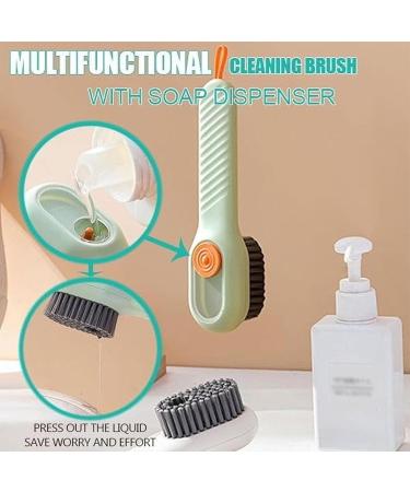 2 in 1 Multifunction Cleaning Brush New Injectable Multifunction Cleaning Brush Cleaning Brush with Soap Dispenser Shoe Washing Tool (Blue set) - Buy Online on GoSupps.com