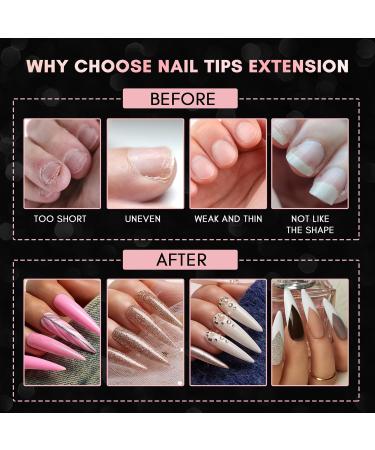 Makartt 240Pcs Soft Gel Full Cover Nail Extensions Kit | XXL Stiletto Nail Tips | Press on Nails with Glue and File - Buy Online on GoSupps.com