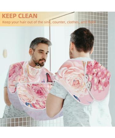 Beard Bib Apron for Men | Waterproof Hair Catcher Cape | Perfect for Shaving & Trimming | Stylish Roses & Butterflies Design - Buy Online on GoSupps.com