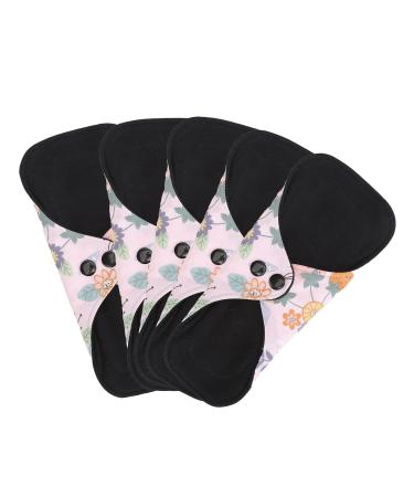 Washable Sanitary Napkin Multilayer Washable Feminine Waterproof Safe for Business Travel (L)