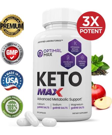 Optimal Keto Max 1200MG Pills with Apple Cider Vinegar & goBHB - Advanced Ketogenic Supplement for Ketosis Support - 2 Pack (240 Count) - Men/Women - Buy Online on GoSupps.com