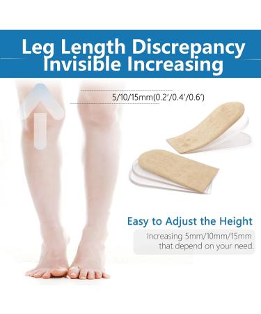 PrettSole 5mm-15mm Heel Lifts (Large) - Height Increase Insoles for Leg Length Discrepancy - Shoe Inserts for Men - 1 Pair - Buy Online on GoSupps.com