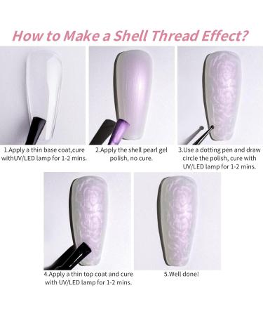 TBeautfave Pearl Gel Nail Polish Shell Thread Gel Nail Polish Pearl White Pearlescent Shimmer Nail Varnish Soak off UV/LED Nail Gel Swirl Thread DIY Nail Art Christmas Nails PearlWhite - Buy Online on GoSupps.com