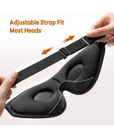 YFONG 3D Contoured Sleep Mask for Side Sleeper - No Pressure Soft Eye Covers - Adjustable Strap for Women Men - Blocking Lights & Travel Blindfold - Buy Online on GoSupps.com
