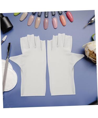 ABOOFAN 2 Pairs Gel Nail Gloves Half Finger Gloves Uv Protection Gloves Nail Art Gloves Pink Gloves Protective Gloves for Manicure Nail Art Accessory Thin Section Sun Protection Gloves - Buy Online on GoSupps.com