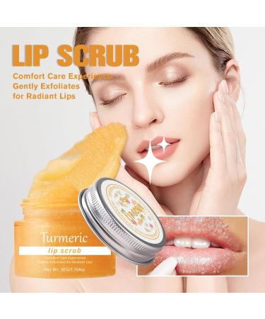 Turmeric Lip Scrub for Dark Lips to Lighten Lips Moisturizing Exfoliator for Dry Chapped Cracked Lips Reduce Fine Lines Hydrating and Nourishing Exfoliator - Buy Online on GoSupps.com