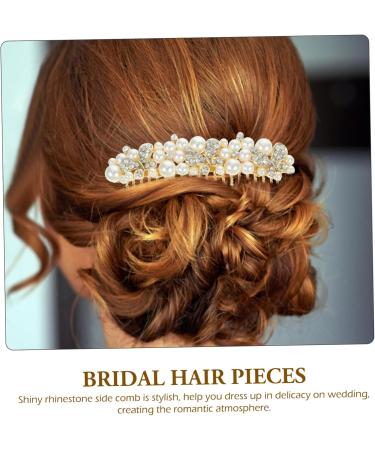 FRCOLOR Pearl Hair Pin alloy rhinestone hair side bridal headdress rhinestone hair combs for diamond hair crystal hair Hair piece bride rhinestones Pearl Side Comb - Buy Online on GoSupps.com
