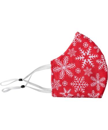 Premium Breathable 3-Layer Fabric Mask - Reusable Black Cotton & Red Snowflake Face Mask for Men & Women - Washable Mouth & Nose Protection - Buy Online on GoSupps.com