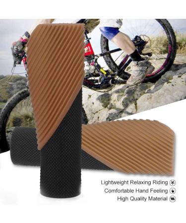 TOPCABIN Bike Grips - Ergonomic Two-Color Rubber Handlebar Grips for Comfortable MTB and Road Bikes - Brown (1 Pair) - Buy Online on GoSupps.com