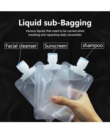RIIEYOCA 8 Piece Portable Travel Pouches - 200ml Refillable Clear Plastic Bags for Shampoo, Shower Gel, Hand Sanitizer - Cosmetic Divide Bag - Empty Packaging - Buy Online on GoSupps.com