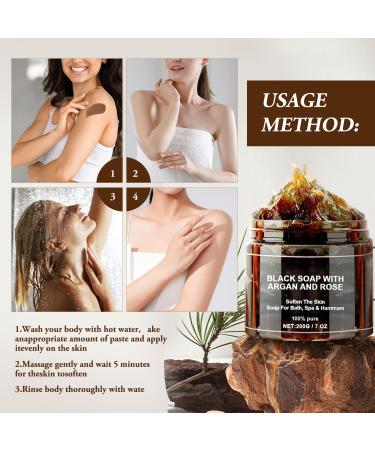 Buy Morocco Black Soap with Argan & Rose | Zawina Beldi Body Scrub | Natural Exfoliating Moroccan Black Soap - Buy Online on GoSupps.com