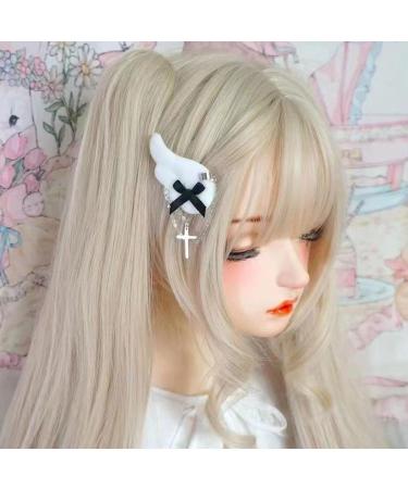 Muloo Angel Wing Hair Clip for Girls Y2K Punk Hairpins Bowknot Hairclips Animation Hair Barrettes Subculture Hair Accessories Pink - Buy Online on GoSupps.com