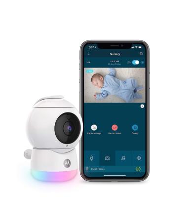 Motorola Peekaboo WiFi 1080p Video Baby Monitor - Multi-Color Night Light, Two-Way Audio, Infrared Night Vision  360 Degree Remote Pan Scan and Digital Zoom/Tilt, Soothing Sounds & Lullabies 1 Camera