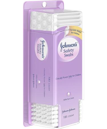 Johnson's Safety Ear Swabs for Babies and Children - Gentle Non-Chlorine Bleached Cotton - 370 ct (2 Packs) - Buy Online on GoSupps.com