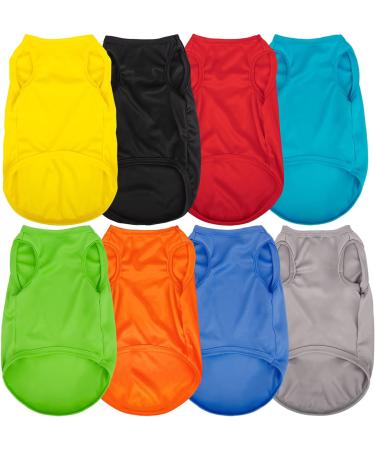 Hozz 8-Pack Small Dog Shirts Pullover Set - Colorful Sleeveless Puppy T-Shirt Outfit for Cats - Soft Summer Clothes for Pets (Medium) - Buy Online on GoSupps.com
