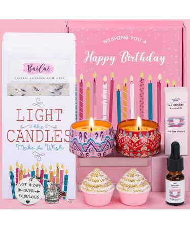 BaiCai Birthday Pamper Gifts for Women Her Unique Birthday Hampers for Women Happy Birthday Self Care Gifts Box for Her Female Birthday Presents Birthday Gifts Ideas for Women Best Friend Sister