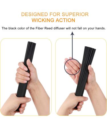 HOSSIAN 70 Pieces Replacement Sticks for Diffuser - Spa & Aromatherapy | 12x30CM Black 3mm Sticks - Buy Online on GoSupps.com