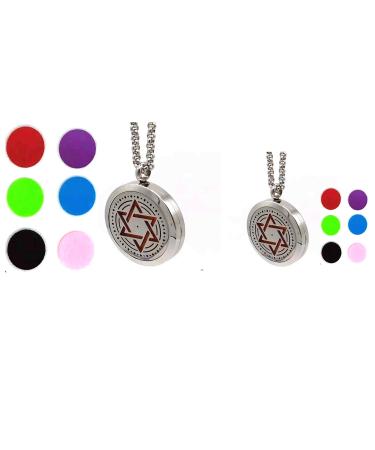 W&J Perfume Essential Oil Diffuser Pendant & Necklace with 600+100mm Long Chain Birthday Christmas Mother's Day Valentine's Day Necklace Gift (2 PCS) (Triangle)