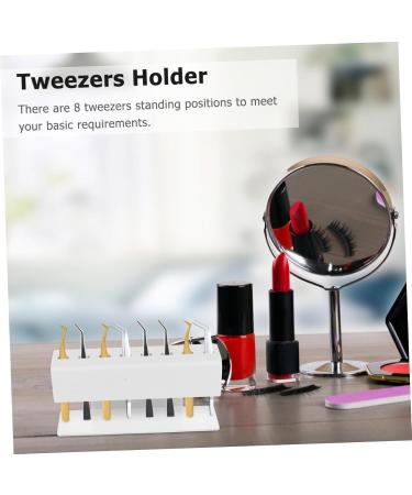 POPETPOP Eyelash tweezer Holder Tweezers Holder Organizer Tweezers Stand Holder Tweezer Display Stand Tweezers Display Holder Make up kit Acrylic Tweezers Holder Extender Pearlescent White 17x8cm White - Buy Online on GoSupps.com