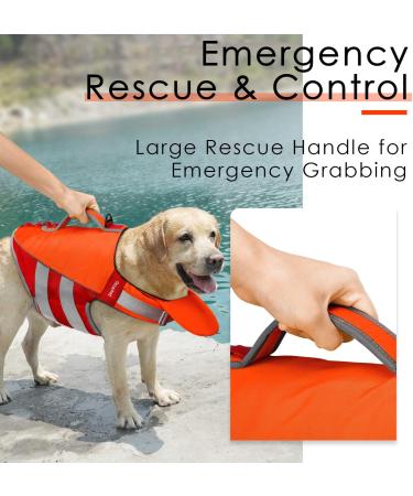 Buy ThinkPet Adjustable Dog Life Jacket - Reflective Buoyancy Safety Vest in Orange Red for All Breeds - International Shipping Available - Buy Online on GoSupps.com