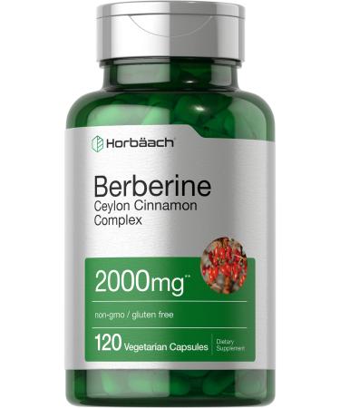 Berberine Plus Ceylon Cinnamon | 2000mg | 120 Veggie Capsules | Vegetarian, Non-GMO & Gluten Free Supplement | Berberine Complex | by Horbaach