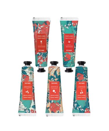 Hand Cream Gift Set Plant Essence Hand Cream 5 Pieces Hand Cream Floral Moisturizing Anti-Dry Hand Cream