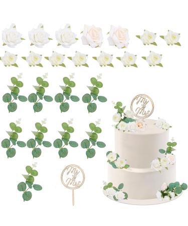 Yamitora 24 pieces Cake Topper Wedding Wood Tortendendeko Wedding Mr Mrs Topper Deco MR MRS Torten plug Rosen Geldfplants Decoration wedding cake Topper Cake Wedding Party - Buy Online on GoSupps.com