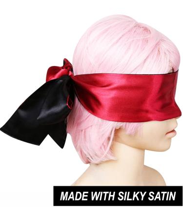 Black Satin Eye Mask Soft Satin Eye Mask Blindfold Comfortable Sleeping Masks Adjustable Satin Blindfold Eye Mask 59 inch - Buy Online on GoSupps.com