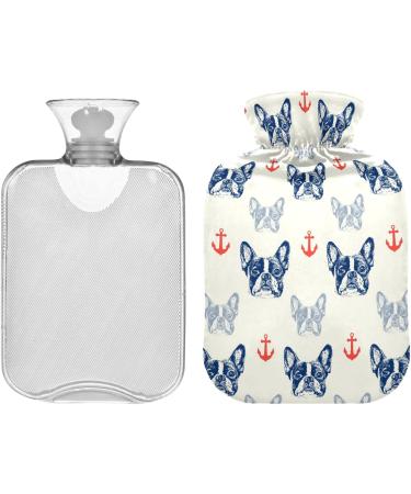 Naanle Anchor Pug Dog Hot Water Bottle with Cover - 1L Transparent Heat Bottle for Bed Hand & Feet Warmer | Pain Relief & Cold Therapy - Buy Online on GoSupps.com