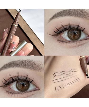 Double Tip Eyelash Pencil Sweatproof Liquid Eyeliner Pencil - Thin Eyeliner Liquid Eyeliner Available in Three Colours Eyeliner Pencil with Bifurcated Brush Head Rowces Black - Buy Online on GoSupps.com