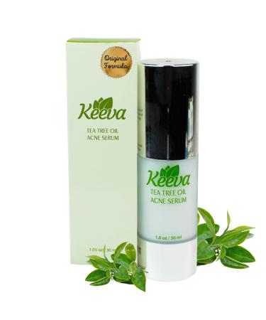 Tea Tree Oil Acne Serum - Treats Blemishes  Spots  Scars  Bacne  Pimples  Blackheads  Whiteheads with Natural & Organic Ingredients - Fastest Spot Treatment For Acne Prone Skin - by Keeva Organics