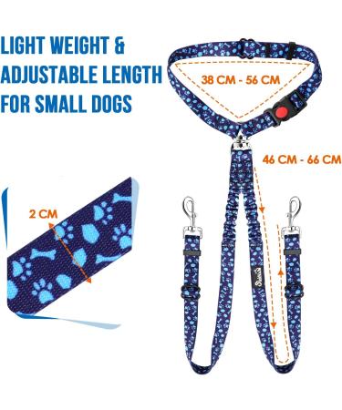 Slowton Double Dog Safety Belt - Dual-Pet Car Head Support for Small & Medium Dogs | Elastic Strap No Cable Blue | Ideal for Safe Vehicle Travel - Buy Online on GoSupps.com