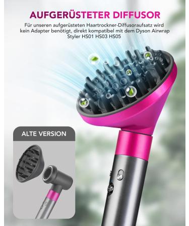 Portable Hair Diffuser Attachment for Dyson Airwrap HS05/HS03/HS01 2024 Model Fuchsia | International Shipping Available - Buy Online on GoSupps.com