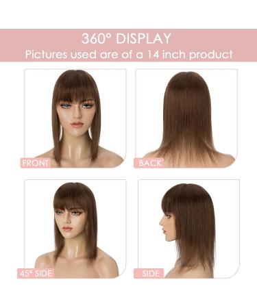 Silk-co 10inch Hair Toppers for Thinning Hair Women Real Hair #4 Medium Brown- Mono Base 100% Human Hair Extensions with Fringe Crown Clip in Hair Top Piece 10 Inch #4 Medium Brown - Buy Online on GoSupps.com