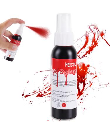 MEICOLY SFX Makeup Kit Scars Wax, Fake Blood Spray(2.1Oz) Halloween Special  Effect Wound Modeling Skin Wax(1.67Oz) with Spatula, Black Stipple Sponge