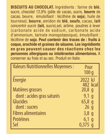  Mulino Bianco Mulino Bianco Nascondini shortbread biscuits with chocolate inside double consistency made from sustainable agricultural flours - 1 pack of 330 g - Buy Online on GoSupps.com