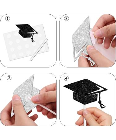 18pcs Glitter Graduation Certificate Cap Dessert Cupcake Topper Congrats Grad 2024 Theme Decorations 2024 Preschool High School College Graduation Party Decor Supplies - Buy Online on GoSupps.com
