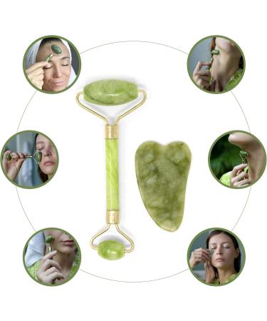 Revele Jade Facial Roller & Gua Sha Board | Reduce Puffiness | International Shipping Available - Buy Online on GoSupps.com