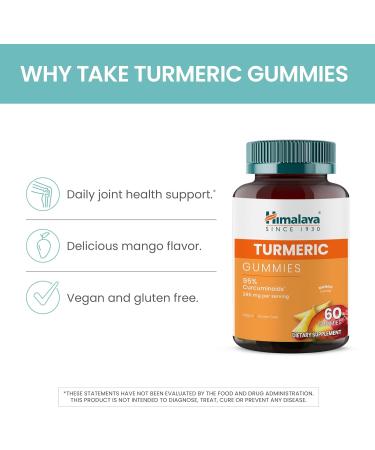 Himalaya Turmeric Gummies Herbal Gummy Supplement for Joint Health Mango Flavor Vegan Gluten Free 285 mg 60 Gummies - Buy Online on GoSupps.com