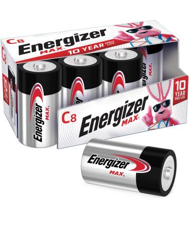 Energizer C Batteries, Max C Cell Battery Premium Alkaline, 8 Count 8 Count (Pack of 1)