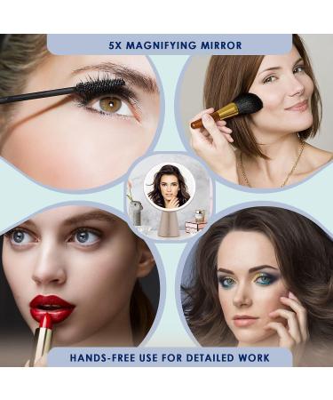 Impressions Vanity Luna Lighted Makeup Mirror - LED Strip Light, Bluetooth Speaker, 5X Magnifying Mirror - Charcoal - Buy Online on GoSupps.com