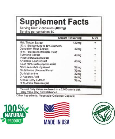 Herbs SRA- Liver Detox Cleanse & Repair Formula- Herbal Liver Support Supplement with Milk Thistle Dandelion Turmeric Artichoke Aronia... 120 Vegetarian Capsules - Buy Online on GoSupps.com
