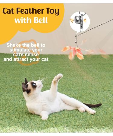 Pawaboo Interactive Cat Toys - 35 Catangel Stable with 2 Springs & Flexible Steel Wire Handle - Magic Wand for Kittens & Cats - Orange - Buy Online on GoSupps.com