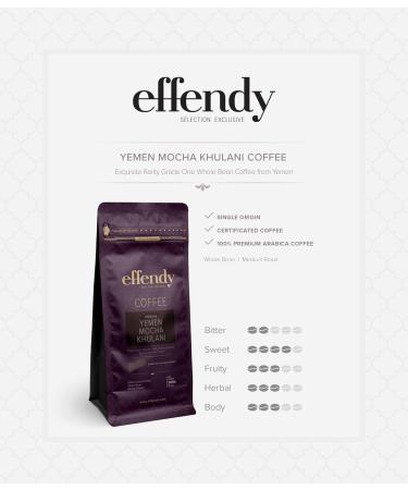 Yemen Mocha Khulani Coffee - 340g (12oz) - Effendy Premium - Certified Grade 1 - Whole Bean - Medium Roast - Bag - Buy Online on GoSupps.com