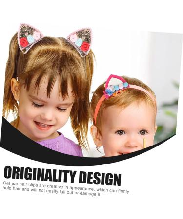 Toyvian 4 Pairs Barrettes Cat Ears Hair Clips for Hair Barrette Hair Accessories Hair Barrette Animal Ears Barrette Three-dimensional Cloth - Buy Online on GoSupps.com