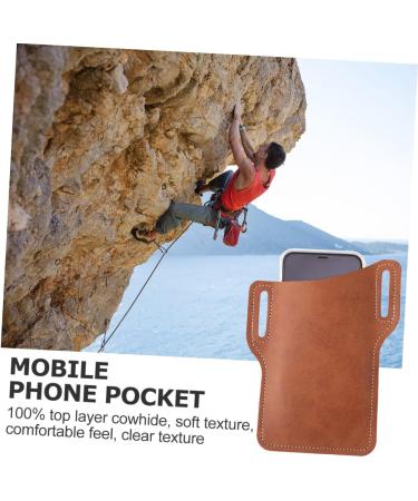 DOITOOL for Cell Portable Waist Brown Protective Pouch Storage Phone Dark Practical Mobile Bag Male Men - Buy Online on GoSupps.com