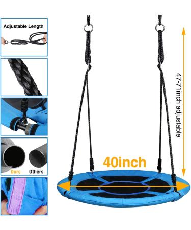 Trekassy 440lbs Swing Set with 40 Saucer Tree Swing, Swivel & A-Frame Stand - Buy Online on GoSupps.com