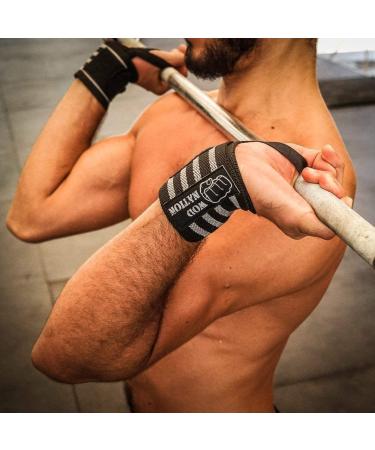 WOD Nation Wrist Wraps for Men & Women - Set of 2 Weightlifting Wraps for Crossfit & Cross Training - 12 Inch - Includes Carrying Bag - Black & Grey - Buy Online on GoSupps.com