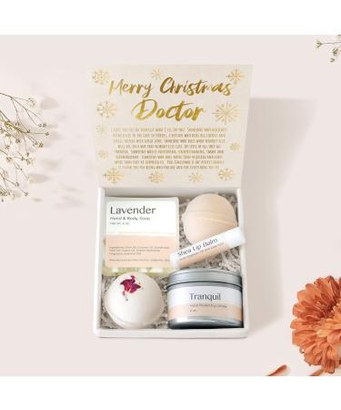 Dear Ava Spa Gifts for Women - Organic Self Care luxury Anti Stress Relaxing Bath and Body Kit Set Basket Box for Her with Heartfelt Card - Christmas Gift for Doctor